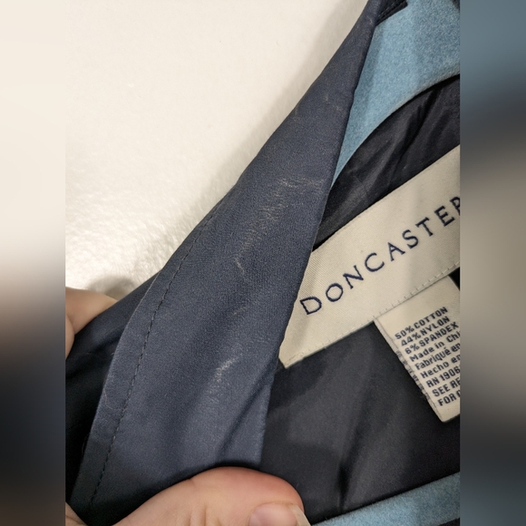 Doncaster Full Zip Collared Dress Belted Size Medium Business Casual Navy Blue - Picture 13 of 16